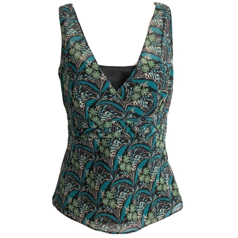 🆕 LOFT green floral layered cami tank top